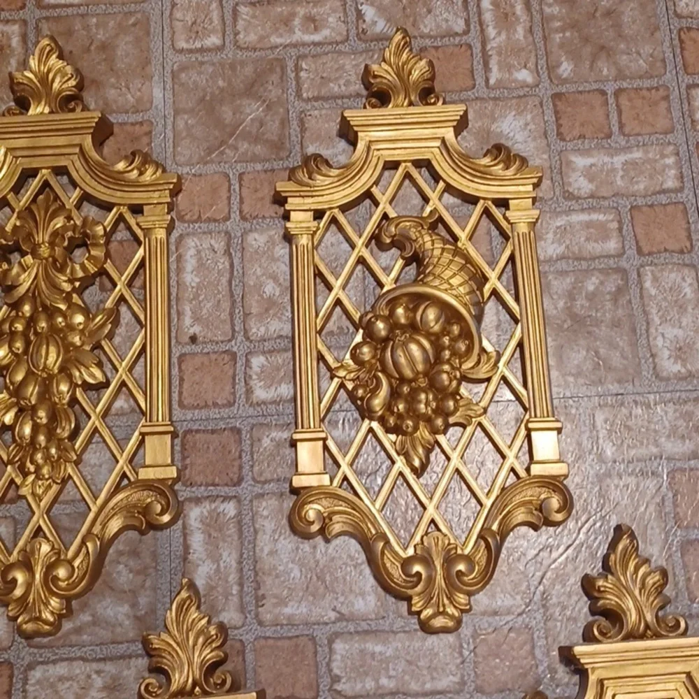 Elegant Gold Wall Decor Set Dart Made In The USA set Of 4